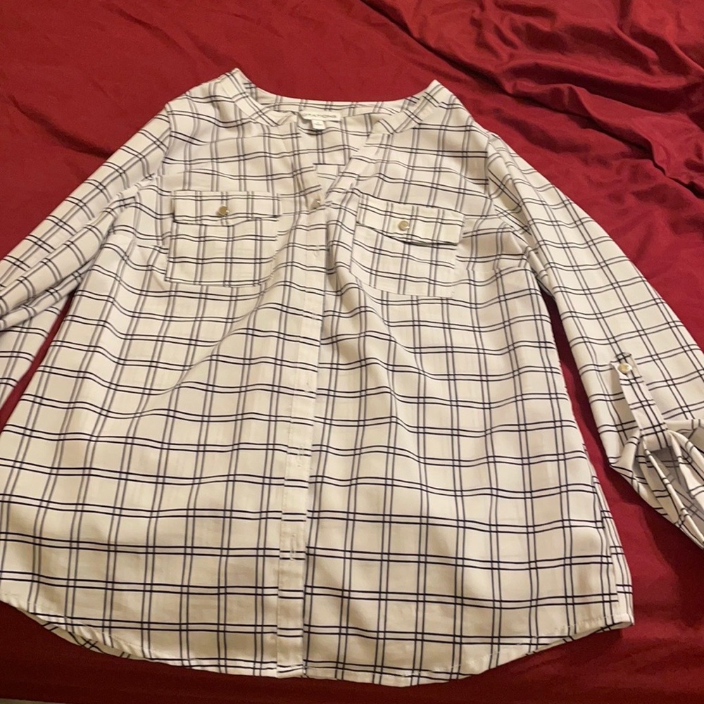 Black and white with gold buttons